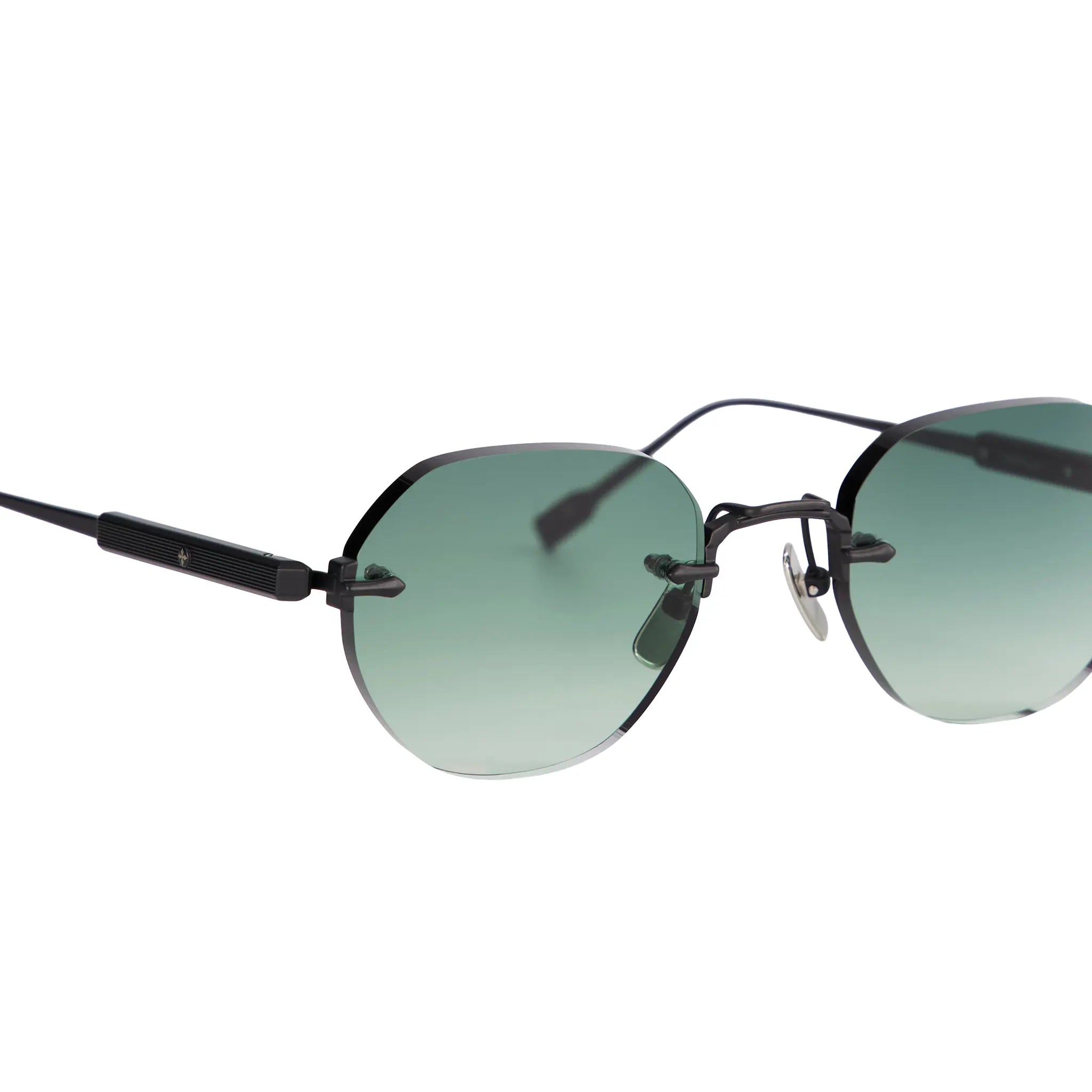 Detailed Front View of SATO Terebellum I-Capsule Edition Gradient Black Sunglasses